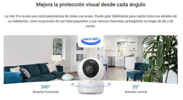 Ezviz H6C-R105-1L2Wf H6C Pro 2Mpx Color Vu Wifi Interior Movimiento